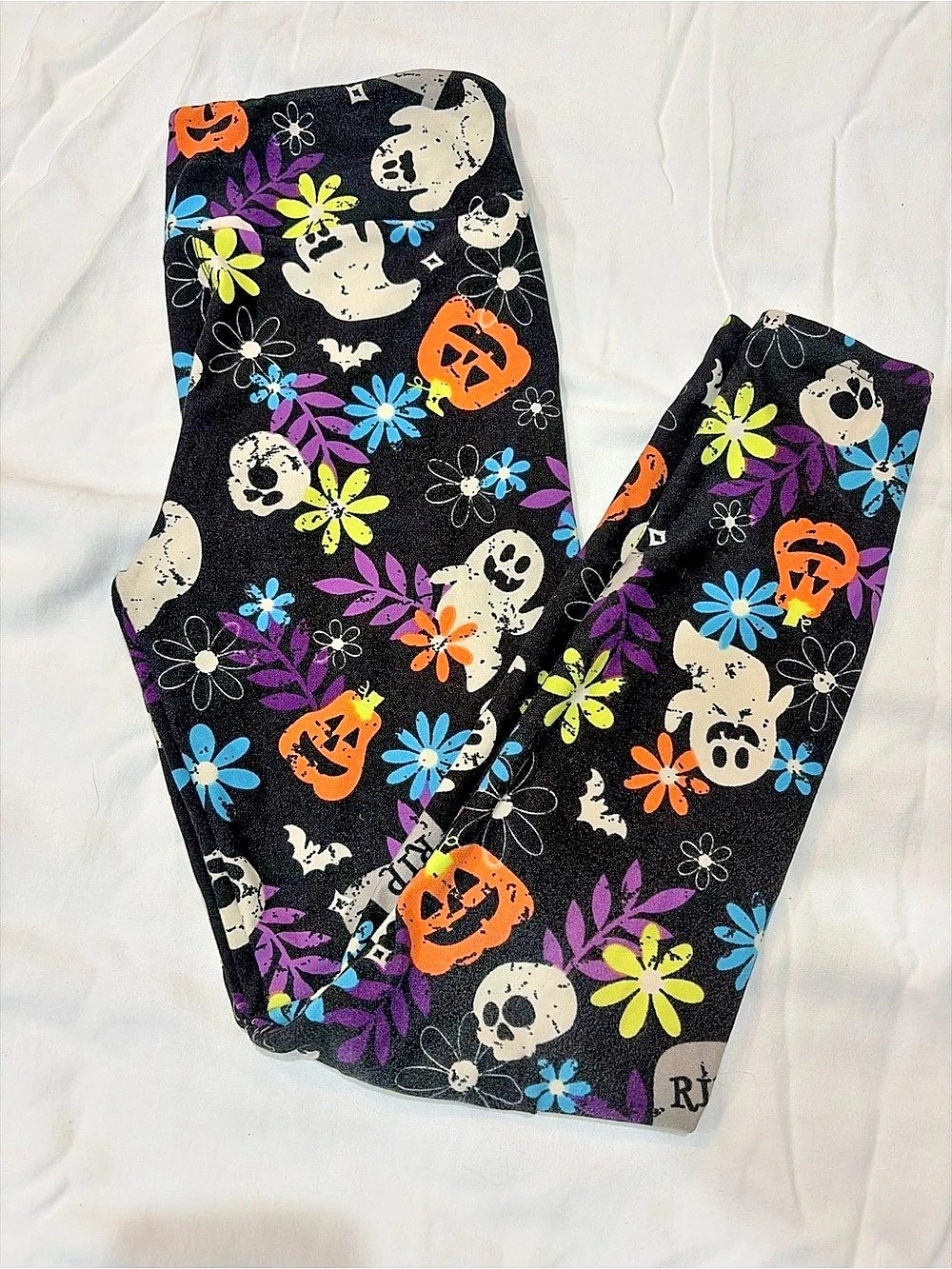 LuLaRoe tween Halloween Collection Leggings Black & Multicolor